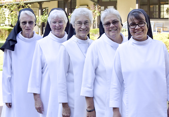 From left to right: Sister Mary Liam Brock, Sister Diane Bridenbecker, Sister Cecilia Canales, Sister Mary Suzanna Vasquez and from Mexico Hermana Verónica Esparza Ramírez was selected for leadership. 