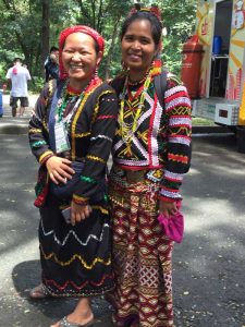 Two women leaders take part in the October 13-28, 2016, protest by indigenous peoples.