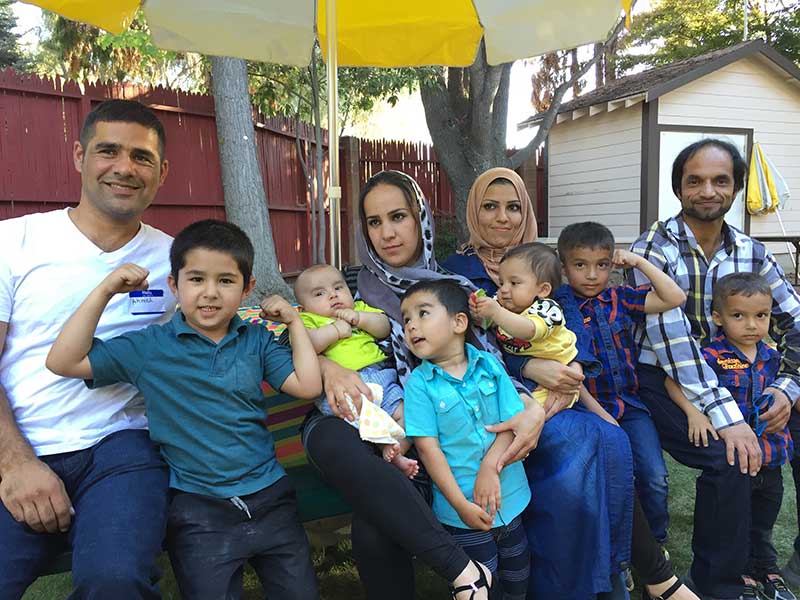 Barbecue with the first two Afghan families.