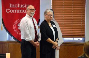 Christopher (Kit) Starratt and Gerene (Gerry) Starratt were welcomed as Adrian Dominican Associates on November 16 at Barry University. (Photo by Thierry Lach)